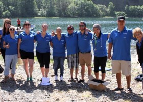The blue shirts: Organizers of Paddle Days