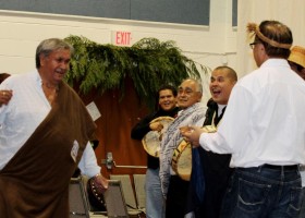 Ray Watts presented with vest because he always helps without asking, but first, he dances