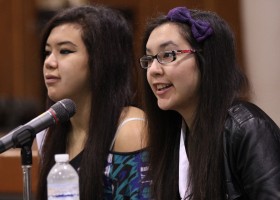 Jessica and Keanna Hamilton, Miss Nuu-chah-nulth and Nuu-chah-nulth Youth Role Model for 2012