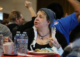 Many people enjoy a meal at Feed the People: Photographer Sheila Seitcher